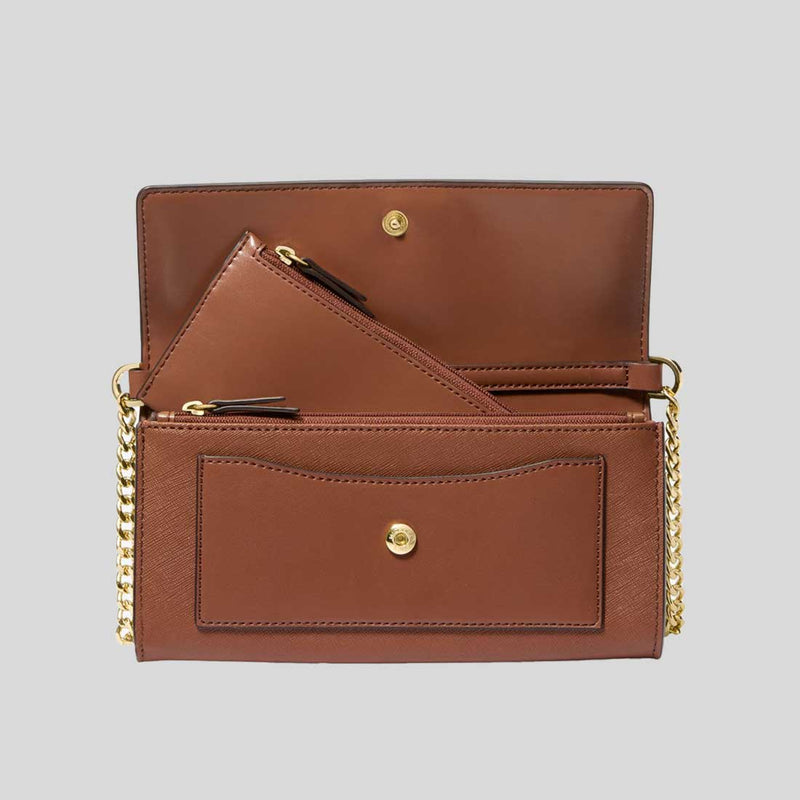 MICHAEL KORS Jet Set Medium Saffiano Leather 2-in-1 Convertible Crossbody Bag Luggage 32S3GJ6C6L
