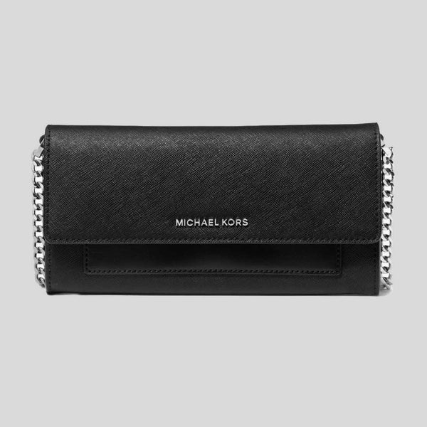 MICHAEL KORS Jet Set Large Saffiano Leather 2-in-1 Convertible Crossbody Bag Black 32S5SJ6C6L