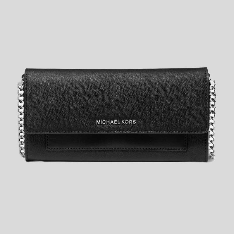 MICHAEL KORS Jet Set Large Saffiano Leather 2-in-1 Convertible Crossbody Bag Black 32S5SJ6C6L