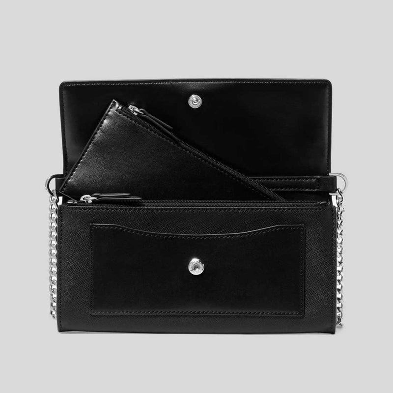 MICHAEL KORS Jet Set Large Saffiano Leather 2-in-1 Convertible Crossbody Bag Black 32S5SJ6C6L