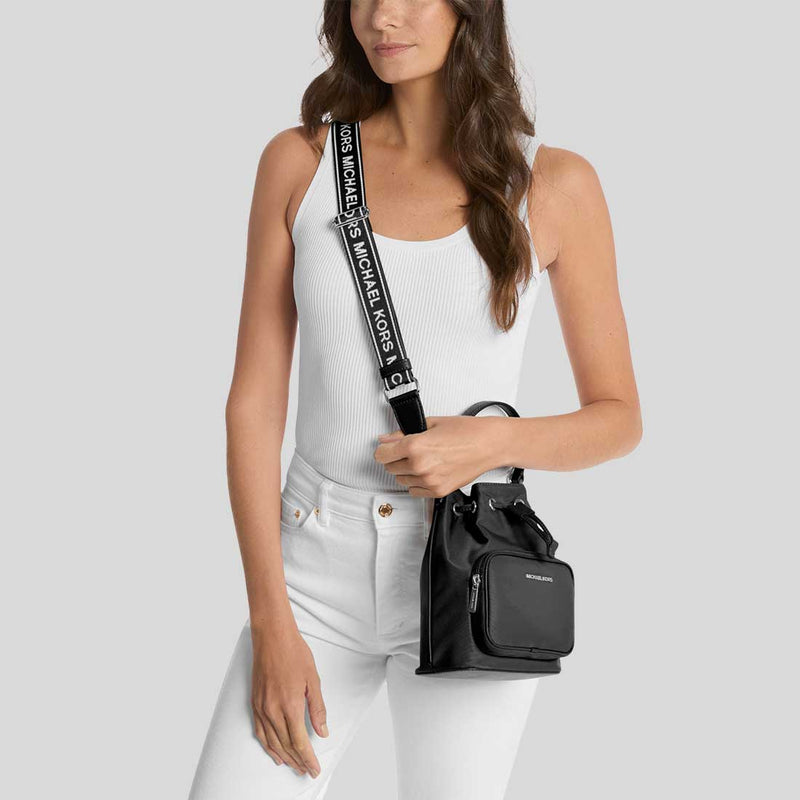 MICHAEL KORS Khai Small Nylon Bucket Bag Black 35T5S5FM1C