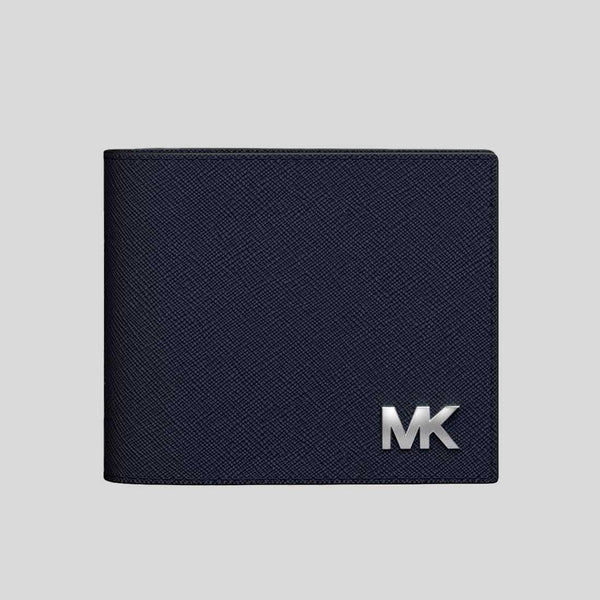 MICHAEL KORS Cooper Saffiano Leather Billfold Wallet With Passcase Navy 36S5LCOF2U