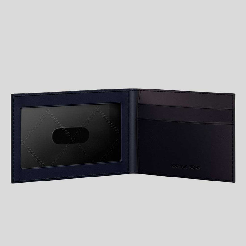 MICHAEL KORS Cooper Saffiano Leather Billfold Wallet With Passcase Navy 36S5LCOF2U