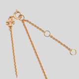 TORY BURCH Miller PAVÉ Logo Delicate Necklace Rose Gold 53420