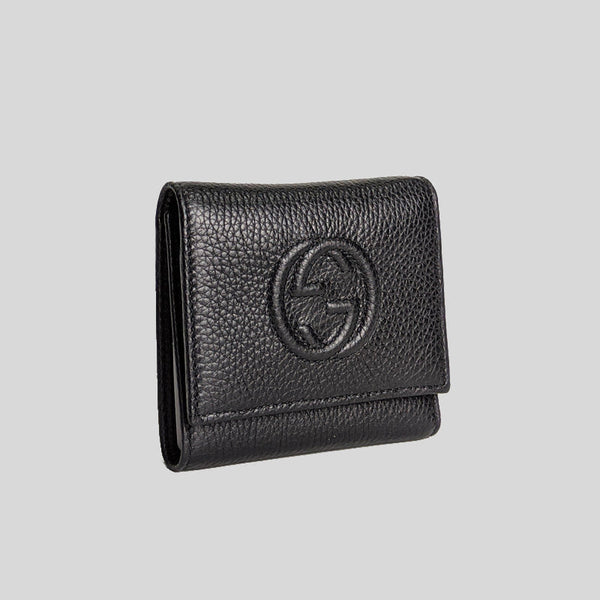 Gucci Soho Small Leather Trifold Wallet Black 598207
