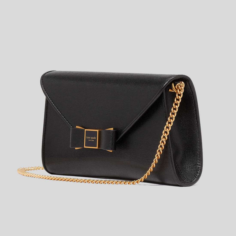 KATE SPADE Morgan Bow Embellished Envelope Flap Crossbody Bag Black KF927