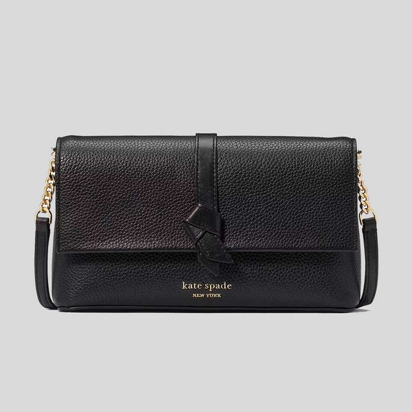 KATE SPADE Nott Flap Chain Crossbody Bag Black KH154