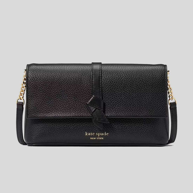 KATE SPADE Nott Flap Chain Crossbody Bag Black KH154
