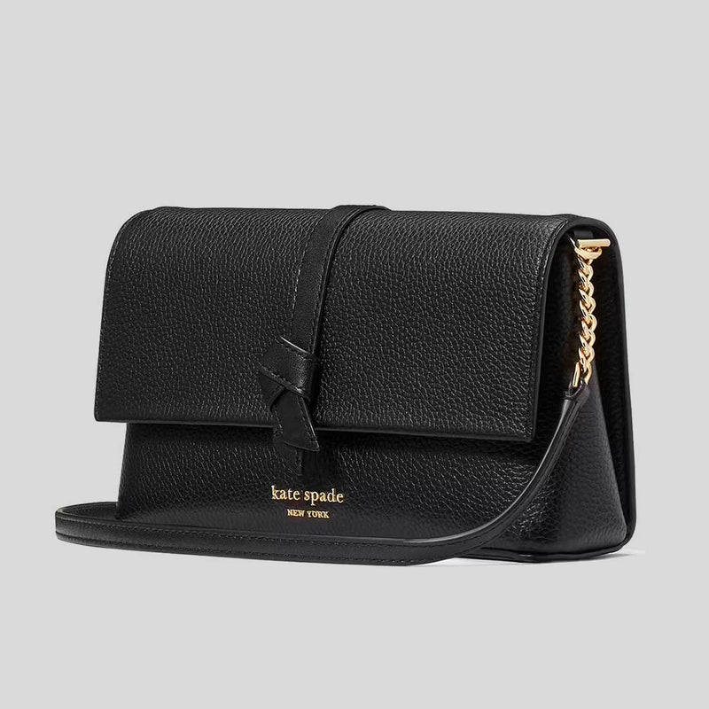 KATE SPADE Nott Flap Chain Crossbody Bag Black KH154