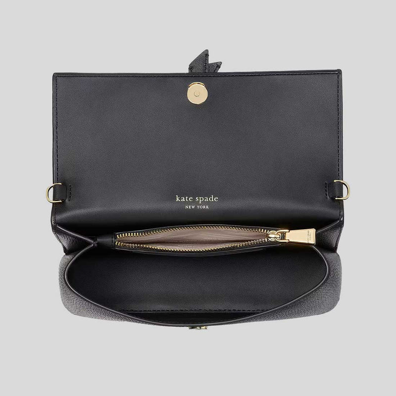 KATE SPADE Nott Flap Chain Crossbody Bag Black KH154