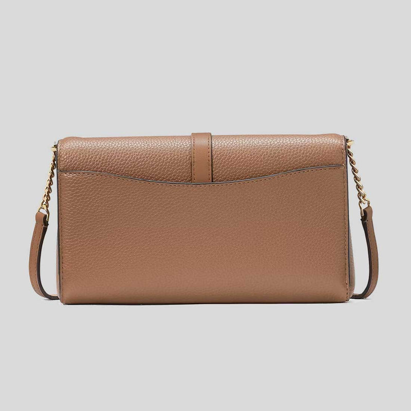 KATE SPADE Nott Flap Chain Crossbody Bag Warm Acorn KH154