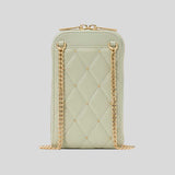 KATE SPADE Carey Quilted Studded Phone Chain Crossbody Sage Bundle KL818