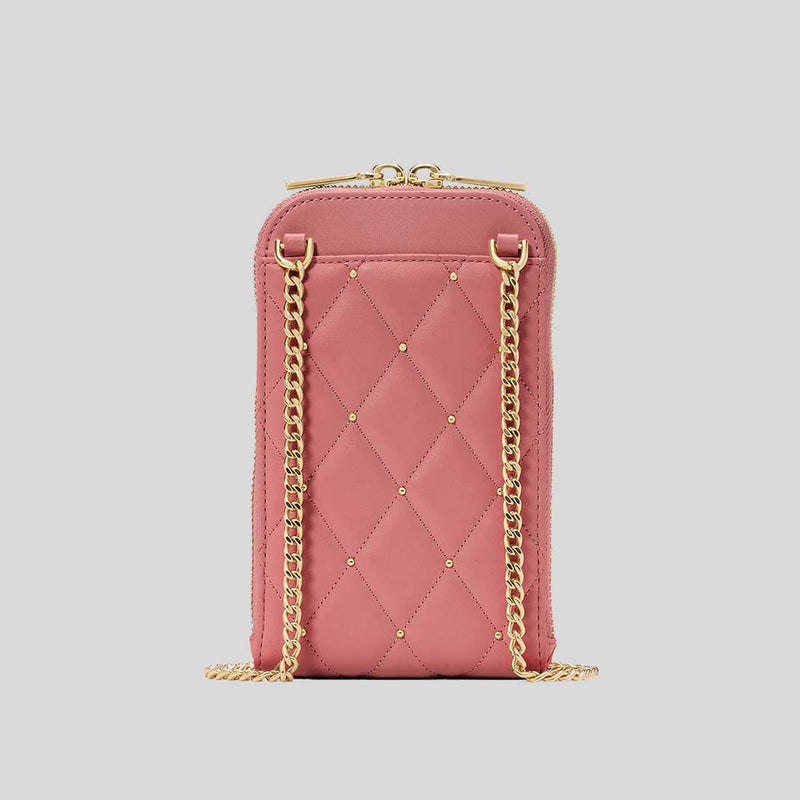 KATE SPADE Carey Quilted Studded Phone Chain Crossbody Pomegranate KL818