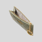 KATE SPADE Carey Quilted Studded Small Card Holder Sage Bundle KL819