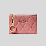 KATE SPADE Carey Quilted Studded Small Card Holder Pomegranate KL819