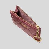 KATE SPADE Carey Quilted Studded Small Card Holder Pomegranate KL819