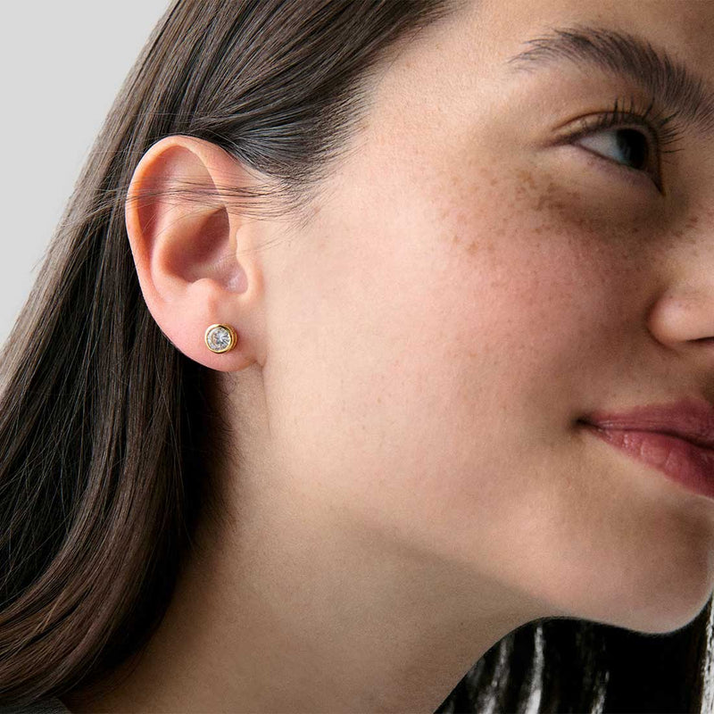 KATE SPADE Sparkling Stone Bezel Studs Clear/Gold KM166