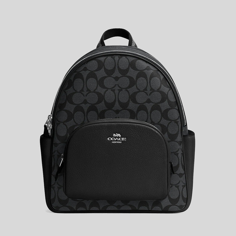 Coach Court Backpack In Signature Canvas Graphite/Black 5671