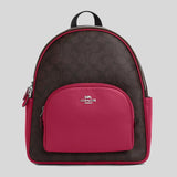 COACH Court Backpack In Signature Canvas Brown/Bright Violet 5671