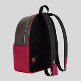 COACH Court Backpack In Signature Canvas Brown/Bright Violet 5671