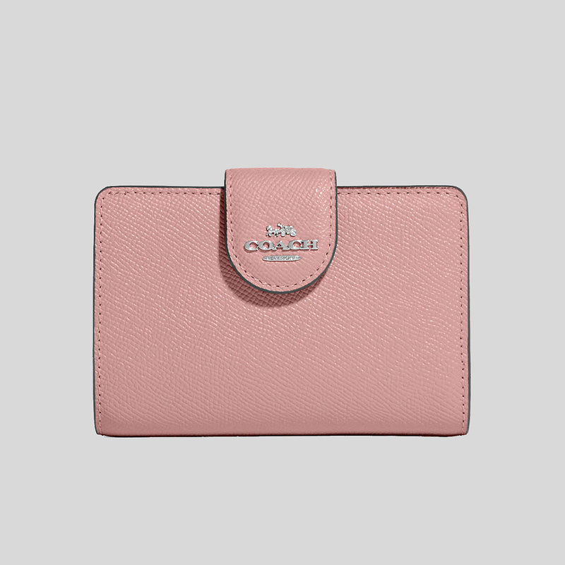 Coach medium corner zip wallet in crossgrain leather Clearance