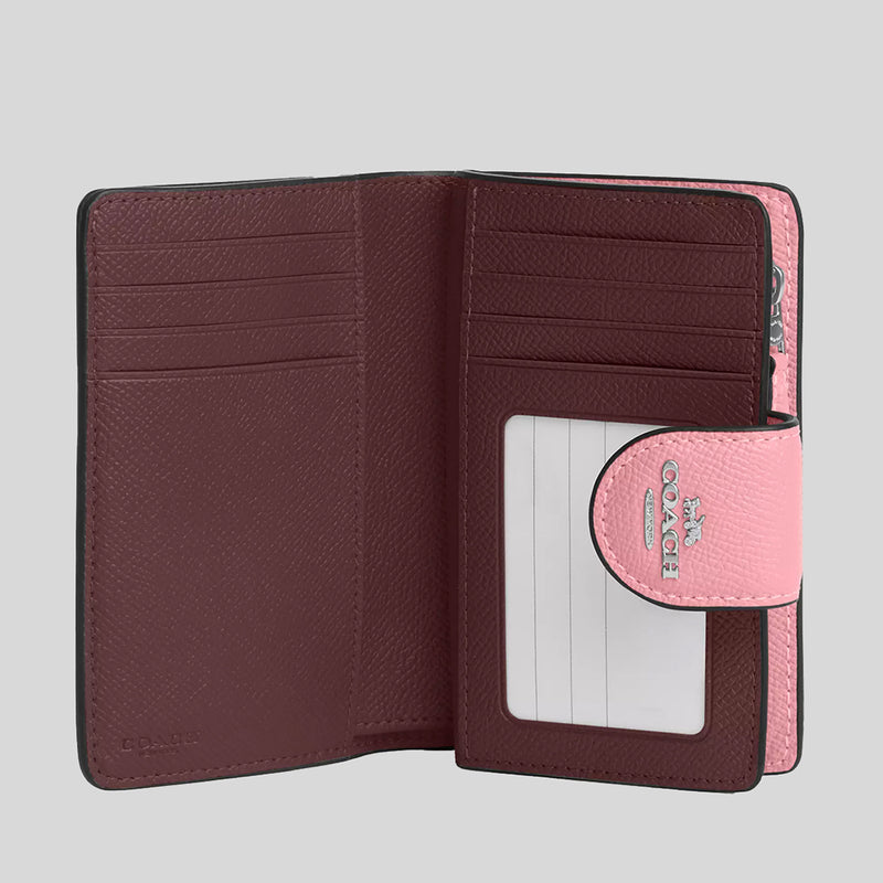 Coach medium corner zip wallet pink best sale
