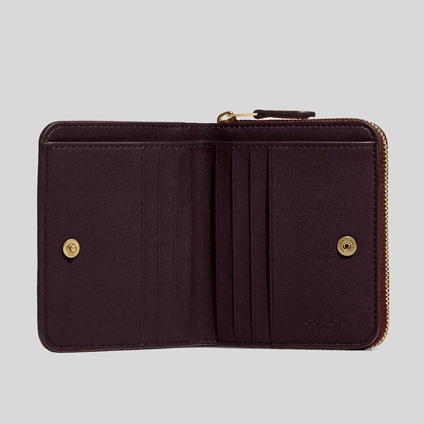 Coach Zip Billfold Wallet In Colorblock Wine Multi 719