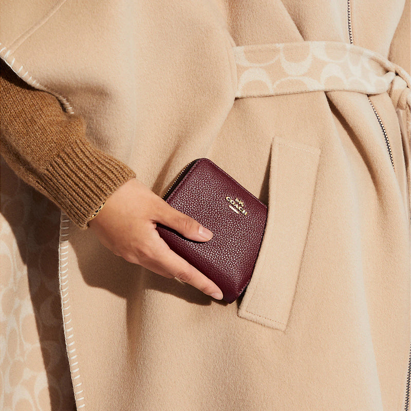 Coach Zip Billfold Wallet In Colorblock Wine Multi 719