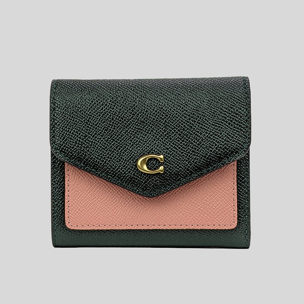 Coach Wyn Small Wallet In Colorblock Amazon Green Multi C2619