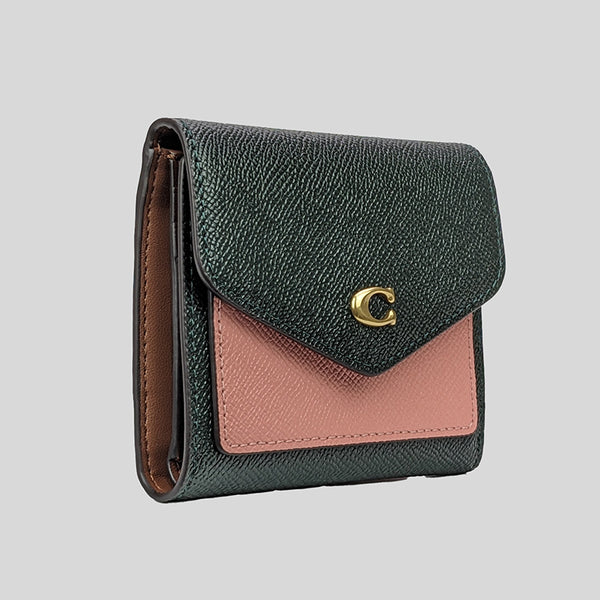 COACH Wyn Small Wallet In Colorblock Amazon Green Multi C2619