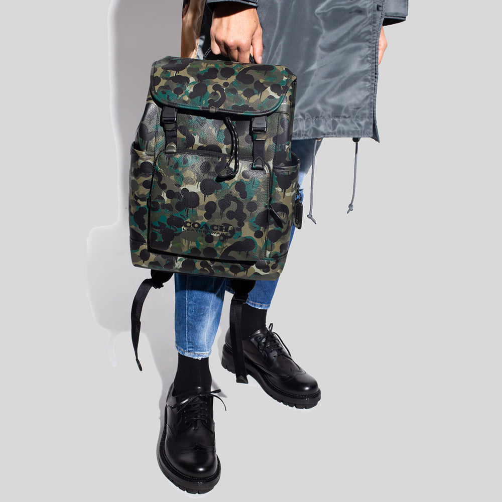 Coach mens camo backpack clearance