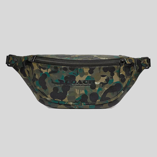 COACH League Belt Bag With Camo Print Matte Black/Green/Blue C5289 lussocitta lusso citta