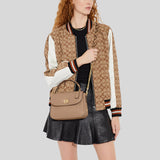 Coach Marlie Top Handle Satchel With Border Quilting Taupe C7236