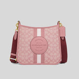 Coach Dempsey File Bag In Signature Jacquard With Stripe And Coach Patch Ture Pink Multi CA195