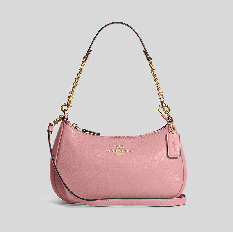 Coach Teri Shoulder Bag In Leather True Pink CA209