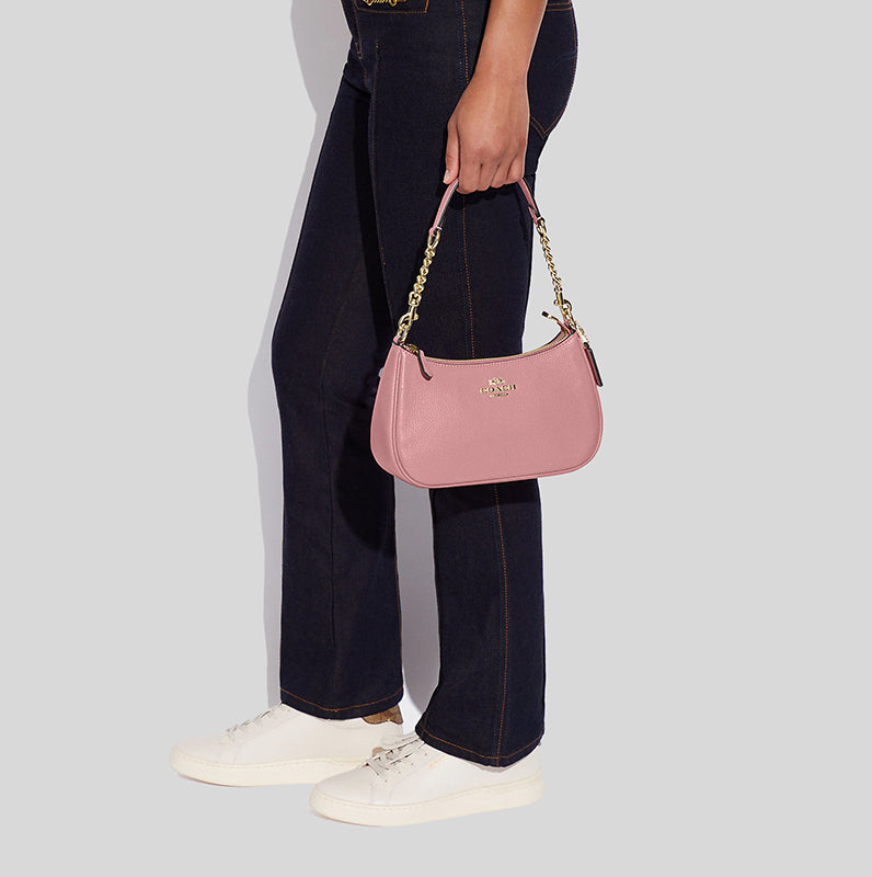 Coach Teri Shoulder Bag In Leather True Pink CA209