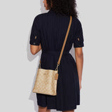 COACH Mollie Bucket Bag 22 In Signature Canvas Light Khaki/Saddle CA582