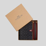 Coach Boxed Notebook And Pencil Case Gift Set In Colorblock Signature Canvas Charcoal/Wine CE908