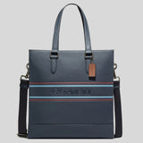 Coach Graham Structured Tote With Coach Stripe Gunmetal/Denim Multi CH001