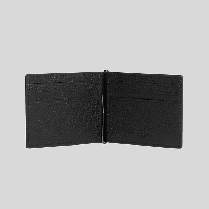 COACH Slim Money Clip Billfold Wallet Black CH090