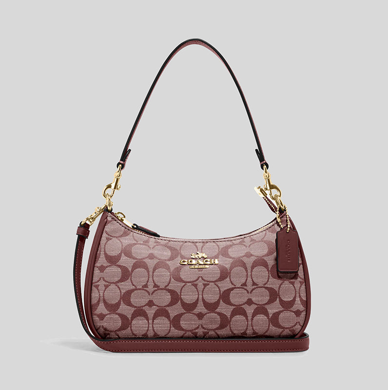 Coach Teri Shoulder Bag In Signature Chambray Wine Multi CH139