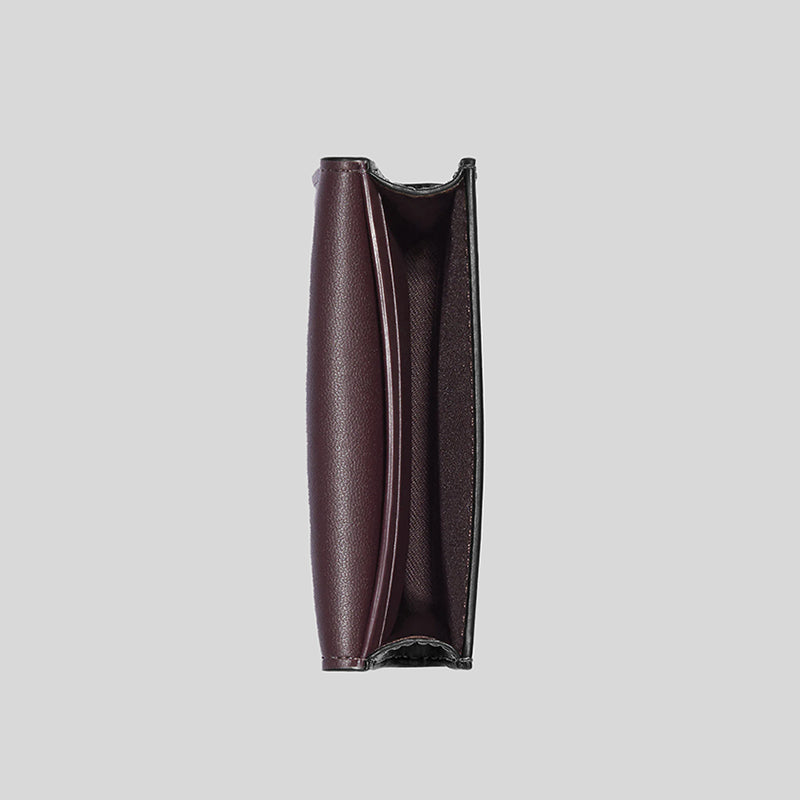 Coach Flap Card Case In Signature Canvas Brown Black CH202