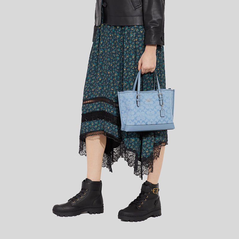 Coach Mollie Tote 25 In Signature Chambray Cornflower Multi CH228