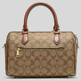 COACH Rowan Satchel In Signature Canvas Khaki/Saddle CH280