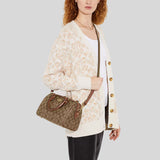 COACH Rowan Satchel In Signature Canvas Khaki/Saddle CH280
