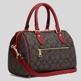 COACH Rowan Satchel In Signature Canvas Brown 1941 Red CH280