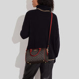 COACH Rowan Satchel In Signature Canvas Brown 1941 Red CH280