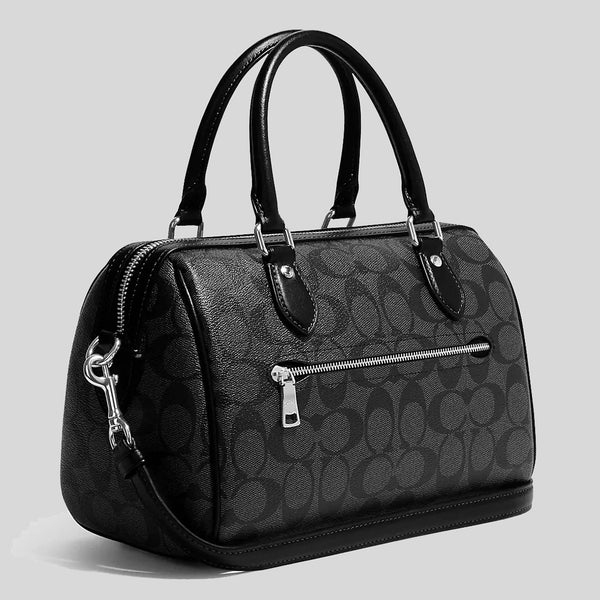 COACH Rowan Satchel In Signature Canvas Graphite/Black CH280