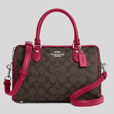 COACH Rowan Satchel In Signature Canvas Brown/Bright Violet CH280