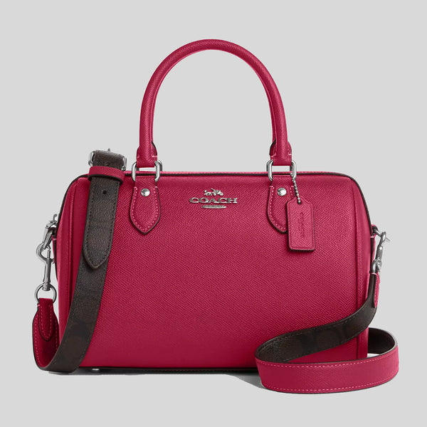 Coach Rowan Satchel With Signature Canvas Detail Bright Violet CH322